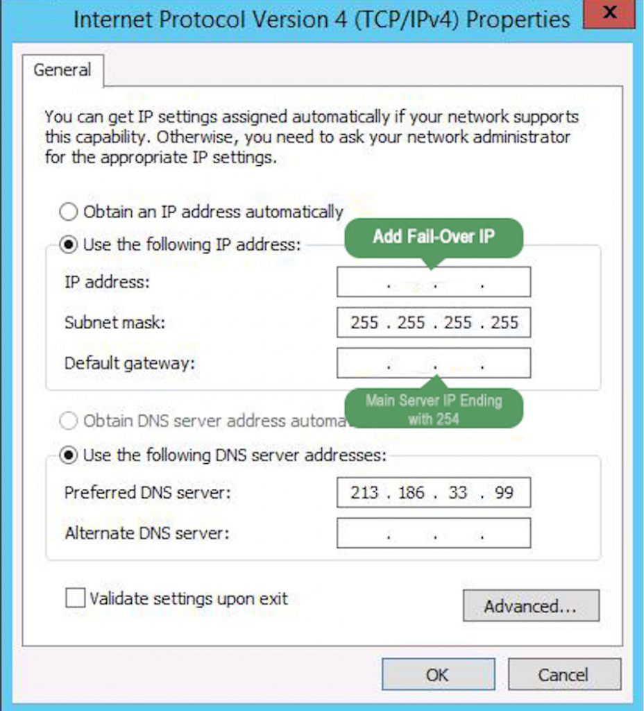 hyper-v network bridging windows VM Network adapter IPV4 Settings