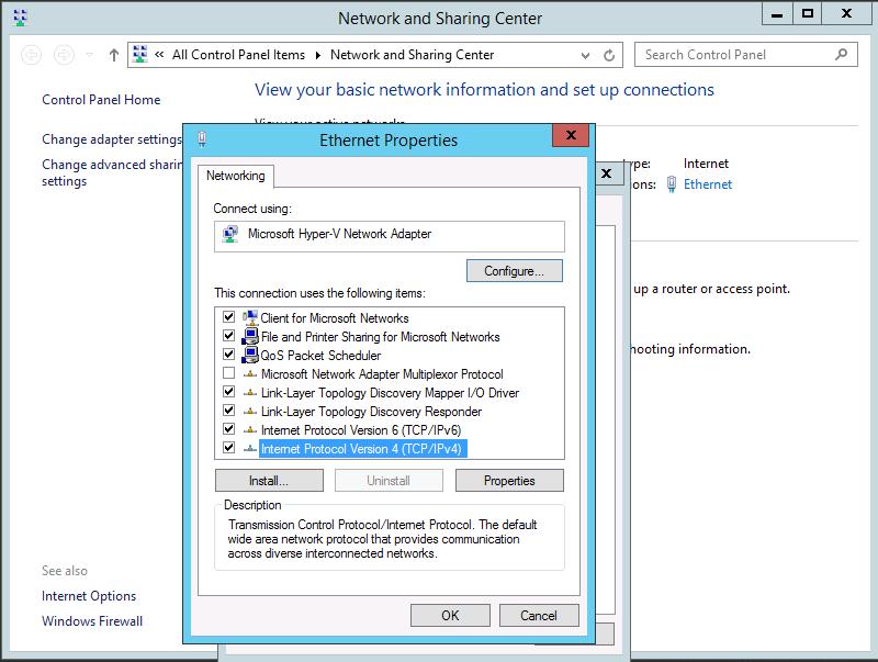 hyper-v network bridging windows VM Network adapter