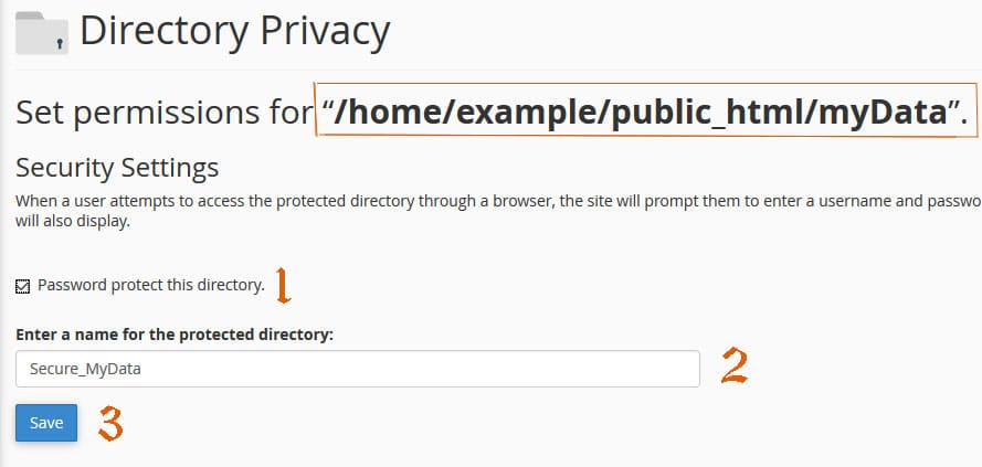 cPanel Directory Privacy  Security Settings